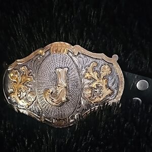 Western Style Gold and Silver Belt Buckle